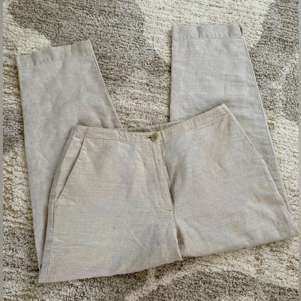 Liz Claiborne Cotton and Line  Beige Straight-Leg Pants (8)